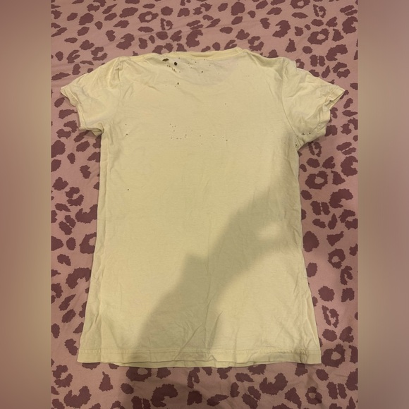 Vintage Courtney Love Women's Graphic pale baby Yellow T-Shirt - Picture 4 of 12